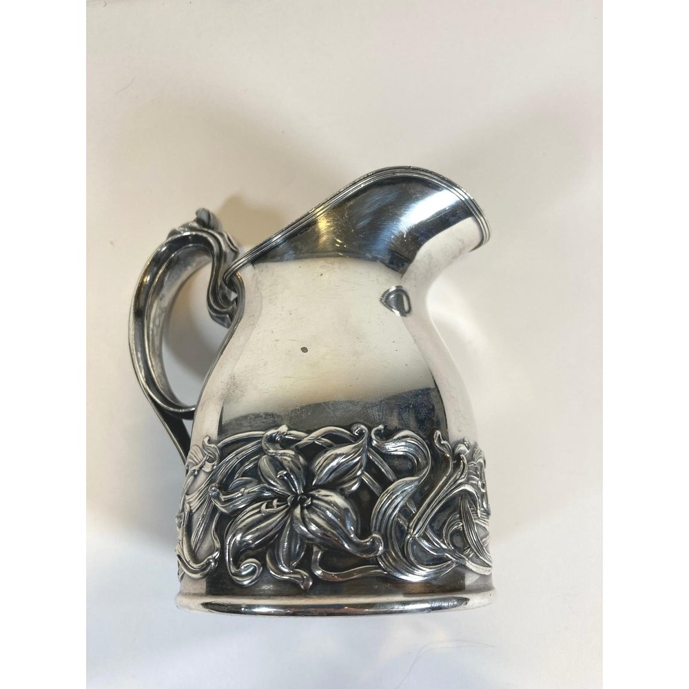 Antique Pairpoint Mfg Co Art Nouveau Quadruple Plate Silver Floral Creamer 383